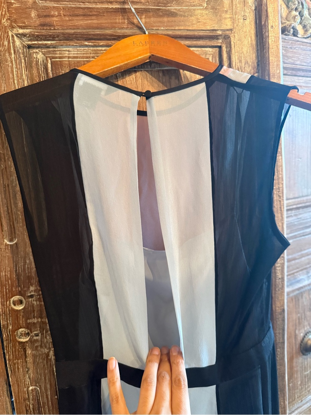 Club Monaco a-line Sleeveless Colorblock Midi Dress in Pink and Black size 4 - Picture 9 of 9